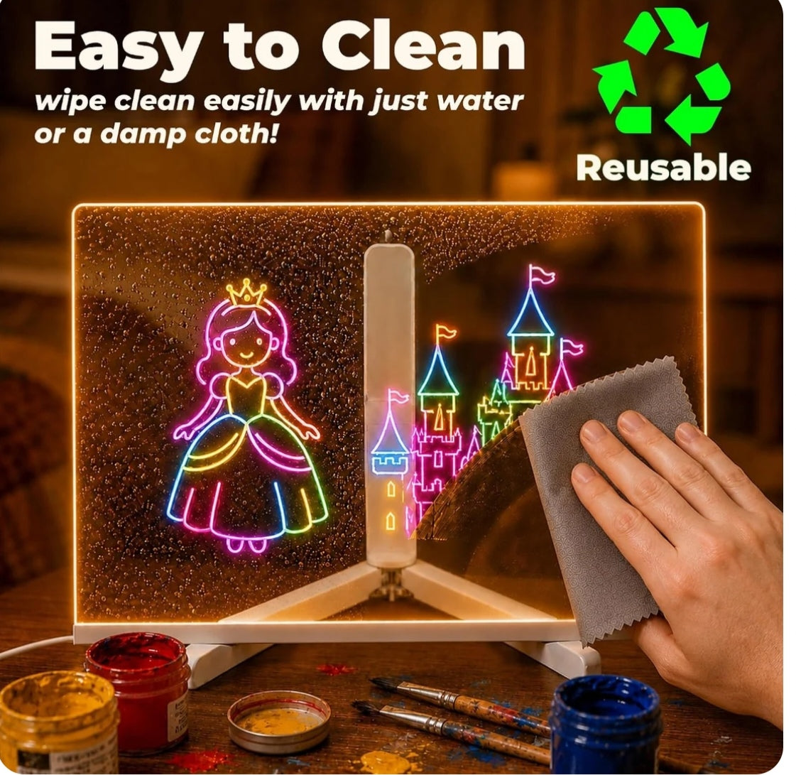 LED Acrylic Drawing Board DIY Erasable Luminous Writing Boards With Stand USB Plug Message Board With NightLight